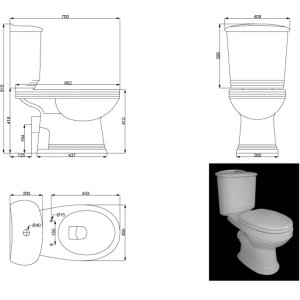 Унитаз-компакт Creo Ceramique Marseille MA1002 + MA1001N + MA1003